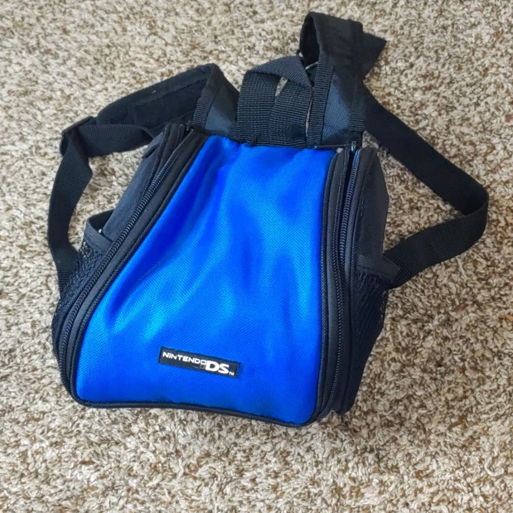 Nintendo DS Carrying Case Blue Mini Backpack For Traveling